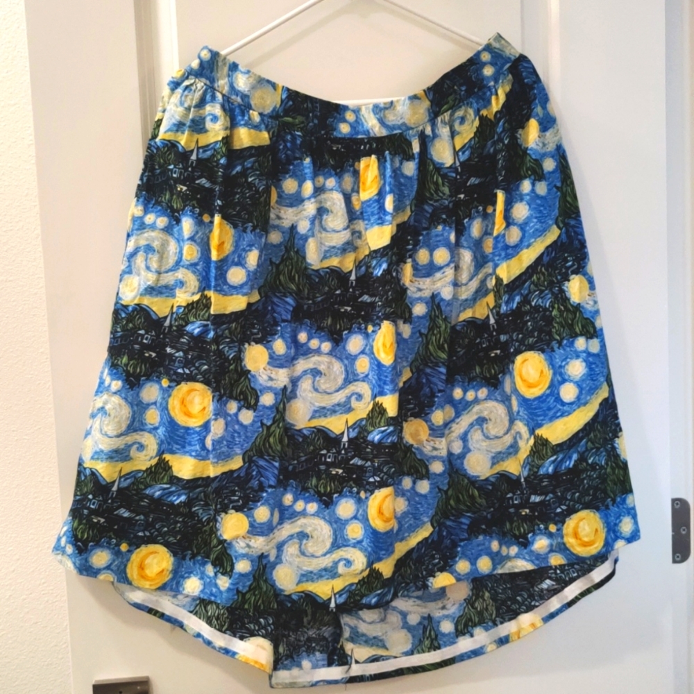 Starry Night Inspired High Waisted Skirt